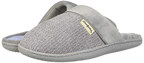 Dearfoams Women's Samantha Knit Closed Toe Scuff Slipper, Sleet, Medium