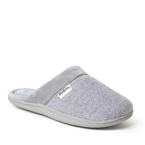 Dearfoams Women's Samantha Knit Closed Toe Scuff Slipper, Sleet, Medium