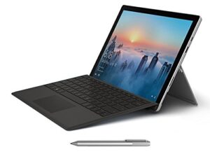 microsoft surface pro 4 256gb i5 windows 10 anniversary with black type cover bundle (8gb ram, 2.4ghz i5, 12.3 inch touchscreen ) (renewed)