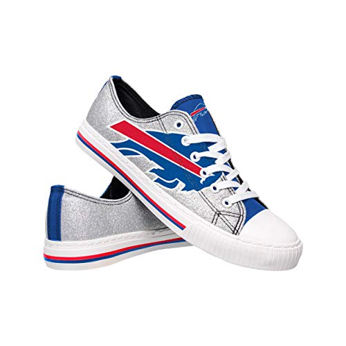 FOCO Buffalo Bills NFL Womens Glitter Low Top Canvas Shoes - 8