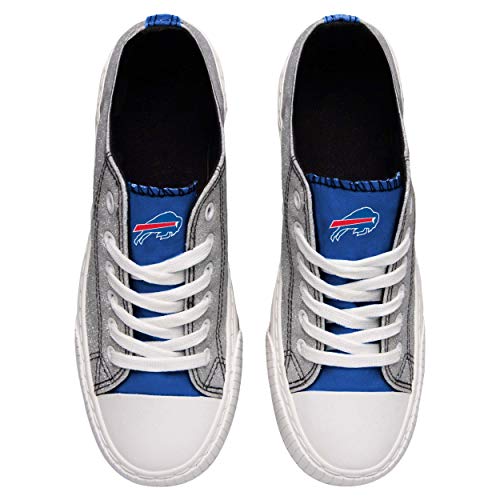 FOCO Buffalo Bills NFL Womens Glitter Low Top Canvas Shoes - 8