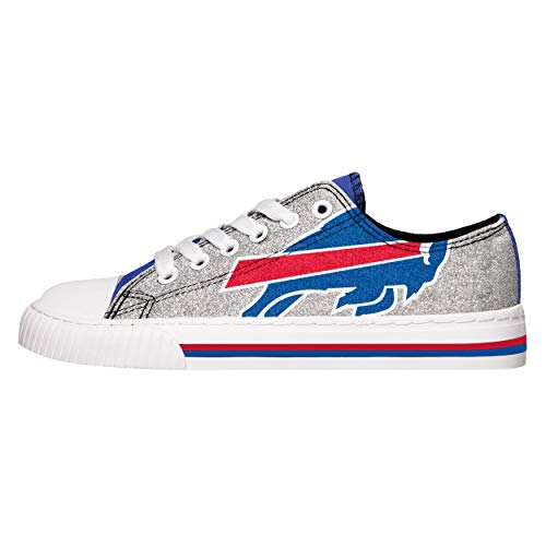 FOCO Buffalo Bills NFL Womens Glitter Low Top Canvas Shoes - 8