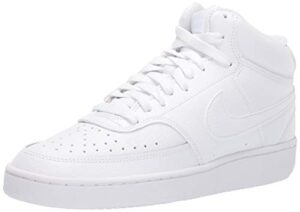 nike women's court vision mid sneaker, white/white-white, 5.5 regular us