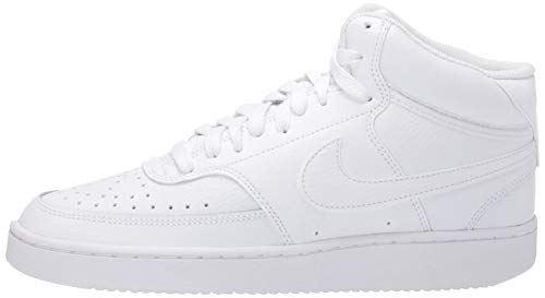 Nike Women's Court Vision Mid Sneaker, White/White-White, 7.5 Regular US