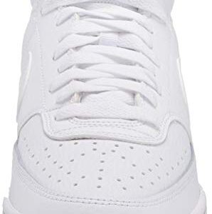 Nike Women's Court Vision Mid Sneaker, White/White-White, 7.5 Regular US