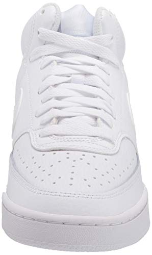 Nike Women's Court Vision Mid Sneaker, White/White-White, 7.5 Regular US