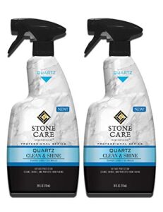 stone care international quartz cleaner and polish - 24 ounce (2 pack) - clean & shine your quartz countertops islands and stone surfaces with uv protection