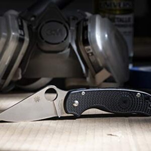 Spyderco Para 3 Lightweight Signature Folding Utility Pocket Knife with 2.92" Stainless Steel Blade and FRN Handle - Everyday Carry - PlainEdge - C223PBK