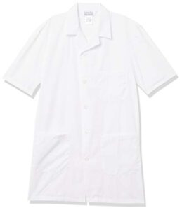 fashion seal healthcare adult's unisex short sleeve lab coat, white, medium