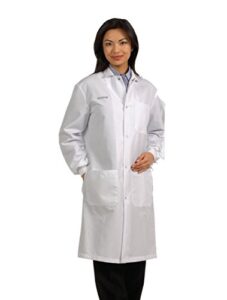 fashion seal healthcare adult's unisex snap front lab coat, white, xx-small