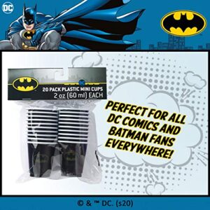 Silver Buffalo DC Comics Batman 20 Pack Disposable Mini Plastic Party Drinking Cups, 2 Ounces