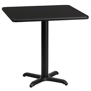 emma + oliver 24" square black laminate table top with 22"x22" table height base