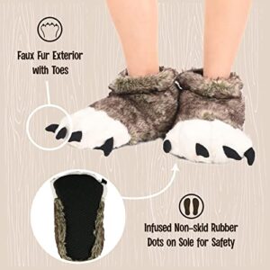 Wolf Paw Kid Slippers by Lazy One, Gray, Medium(kids13-3)