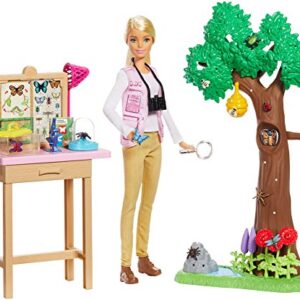 Barbie Entomologist Doll and Playset, Blonde, with 20+ Accessories Inspired by National Geographic