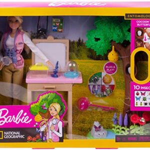 Barbie Entomologist Doll and Playset, Blonde, with 20+ Accessories Inspired by National Geographic