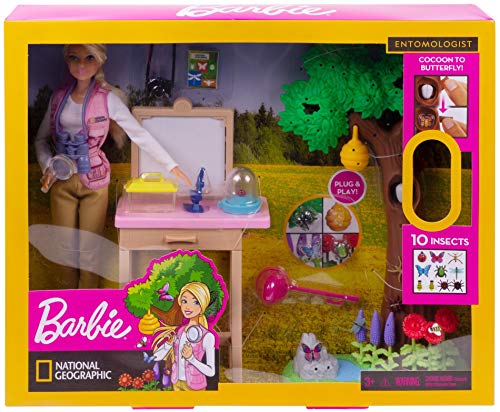 Barbie Entomologist Doll and Playset, Blonde, with 20+ Accessories Inspired by National Geographic