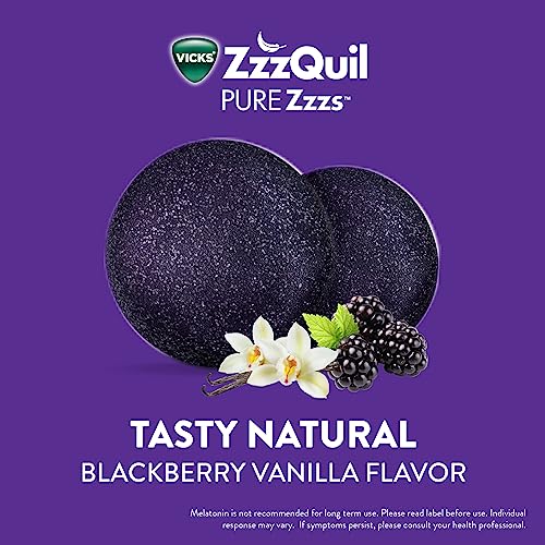 ZzzQuil PURE Zzzs De-Stress Melatonin Sleep Aid Gummies, Helps Calm Your Mind and Body, Ashwagandha for Stress Support, Sleep Aids for Adults, 1 mg per gummy, 42 Count