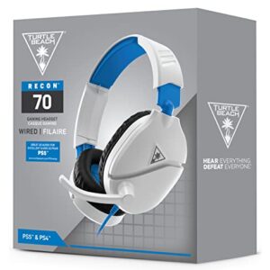 Turtle Beach Recon 70 PlayStation Gaming Headset for PS5, PS4, Xbox Series X/ S, Xbox One, Nintendo Switch, Mobile, & PC with 3.5mm - Flip-to-Mute Mic, 40mm Speakers, 3D Audio – White