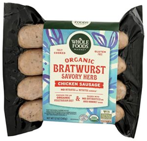 365 by whole foods market, chicken sausage bratwurst organic step 3, 12 ounce