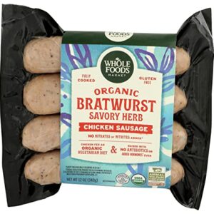 365 By Whole Foods Market, Chicken Sausage Bratwurst Organic Step 3, 12 Ounce