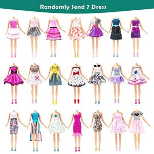 Doll Clothes and Accessories 2023 - 20 Fashion Cute in Set for Dolls, 10 Sets Fashion Outfit Include 5 Dresses, 5 Top 5 Pants and 10 Different Stylish Shoes