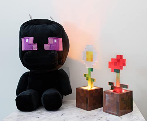 Minecraft Daisy and Poppy Flower Pot Mood Lights, Set of 2 | Nightstand Table Lamp with LED Light for Bedroom, Desk, Living Room | Home Decor Room Essentials | Video Game Gifts And Collectibles