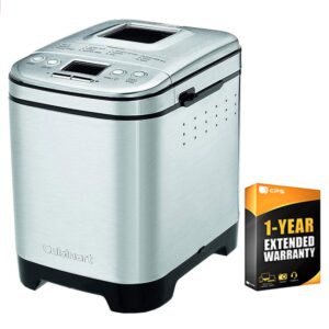 cuisinart cbk-110 compact automatic bread maker, silver + 1 yr cps enhanced protection pack