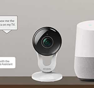 D-Link 1080p Wi-Fi Indoor Security Camera, Full HD 137-degree Wide Angle Wi-Fi Camera, Cloud Recording, Two-way Audio, Motion Detection, Night Vision, Compatible with Alexa (DCS-8300LH) (Renewed)