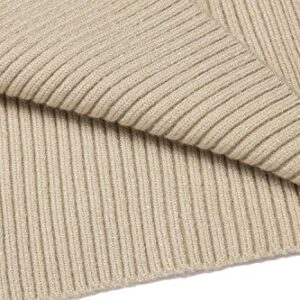 COOFANDY Mens Ribbed Slim Fit Knitted Pullover Turtleneck Sweater Khaki