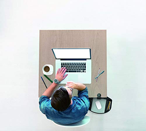 Desk Tray Add-on - CTA Desk Add-on Bundle with Keyboard Tray, Desk Organizer, Heavy-Duty Metal Keyboard, Mouse Tray, Organizer Tray Compartments, and Cable Routing Column (PC-DAB) - Black