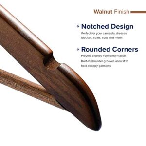 HOUSE DAY Premium Wooden Hangers High Grade Coat Hangers Wood Clothes Hangers Smooth Finish Wood Hangers for Closet Heavy Duty Hangers Suit Hangers for Clothes, Walnut, Jacket, Shirt, Tank Top, Dress