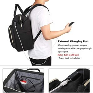 Ytonet 15 Laptop Backpack for Women, School Anti-Theft Business Travel Bookbag with USB Charging Port, Water Resistant Slim College Computer Bag for Girl Women Men, Black