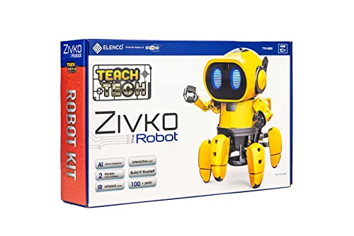 Elenco Teach Tech “Zivko The Robot”, Interactive A/I Capable Robot with Infrared Sensor, STEM Learning Toys for Kids 10+, includes Assembly Parts