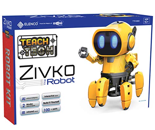 Elenco Teach Tech “Zivko The Robot”, Interactive A/I Capable Robot with Infrared Sensor, STEM Learning Toys for Kids 10+, includes Assembly Parts