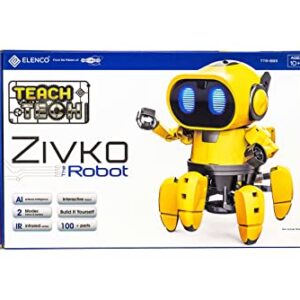 Elenco Teach Tech “Zivko The Robot”, Interactive A/I Capable Robot with Infrared Sensor, STEM Learning Toys for Kids 10+, includes Assembly Parts