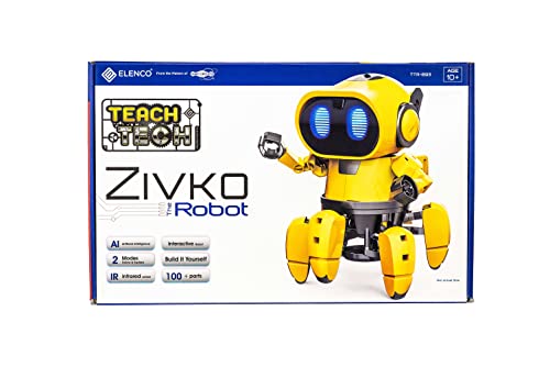 Elenco Teach Tech “Zivko The Robot”, Interactive A/I Capable Robot with Infrared Sensor, STEM Learning Toys for Kids 10+, includes Assembly Parts