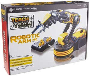 elenco teach tech “robotic arm wire controlled”, robotic arm kit, stem building toys for kids 12+