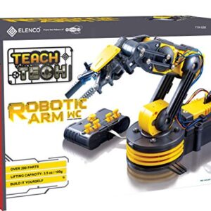 Elenco Teach Tech “Robotic Arm Wire Controlled”, Robotic Arm Kit, STEM Building Toys for Kids 12+