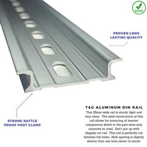 T&G 10 Pieces DIN Rail Slotted Aluminum RoHS 8" Inches Long 35mm Wide 7.5mm High