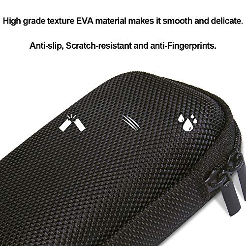 Portable Hard EVA Case, Hootek Protective Hard Shell Travel Carrying Case Bag with Dual Zipper and Metal Carabiner for MP3 Players, USB Cable, Earphones, Memory Cards, U Disk, Lens Filter, Keys, Coins