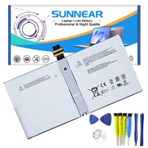 sunnear dynr01 38.2wh tablet battery replacement for microsoft surface pro 4 1724 12.3'' series tablet computer g3hta027h 5087mah 7.5v