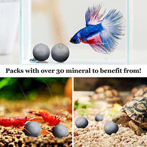 SunGrow Tourmaline Balls for Freshwater Aquarium Tank, 10 Water Purification Filter Media Rock Decoration, Betta Pellets Tropical Fish Food, Small Aquarium Decor, Fish Tank Accessories, 0.5-Inches