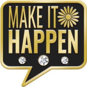 crown awards 1" make it happen lapel pin, motivation chat pins with rhinestones 30 pack prime