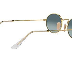 Ray-Ban RB3547 Oval Sunglasses, Gold/Blue Gradient Grey, 51 mm