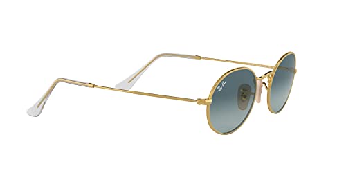 Ray-Ban RB3547 Oval Sunglasses, Gold/Blue Gradient Grey, 51 mm