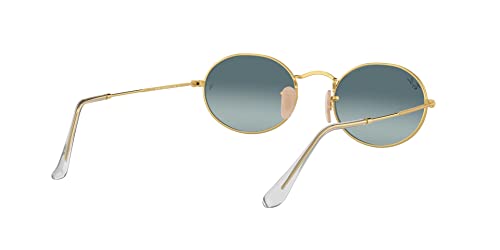 Ray-Ban RB3547 Oval Sunglasses, Gold/Blue Gradient Grey, 51 mm