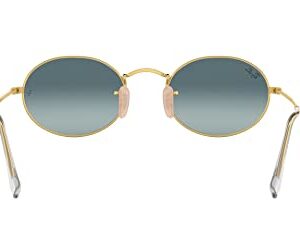 Ray-Ban RB3547 Oval Sunglasses, Gold/Blue Gradient Grey, 51 mm