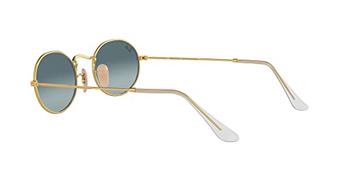 Ray-Ban RB3547 Oval Sunglasses, Gold/Blue Gradient Grey, 51 mm