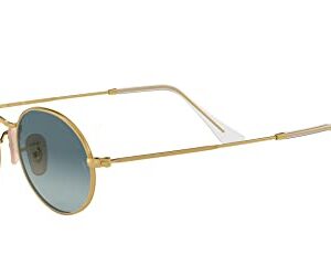 Ray-Ban RB3547 Oval Sunglasses, Gold/Blue Gradient Grey, 51 mm