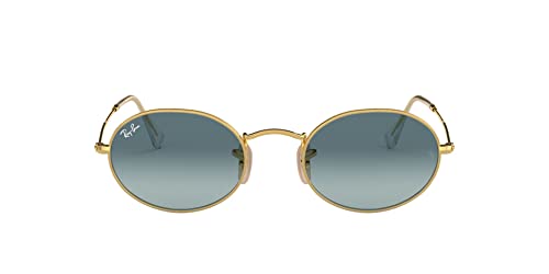 Ray-Ban RB3547 Oval Sunglasses, Gold/Blue Gradient Grey, 51 mm